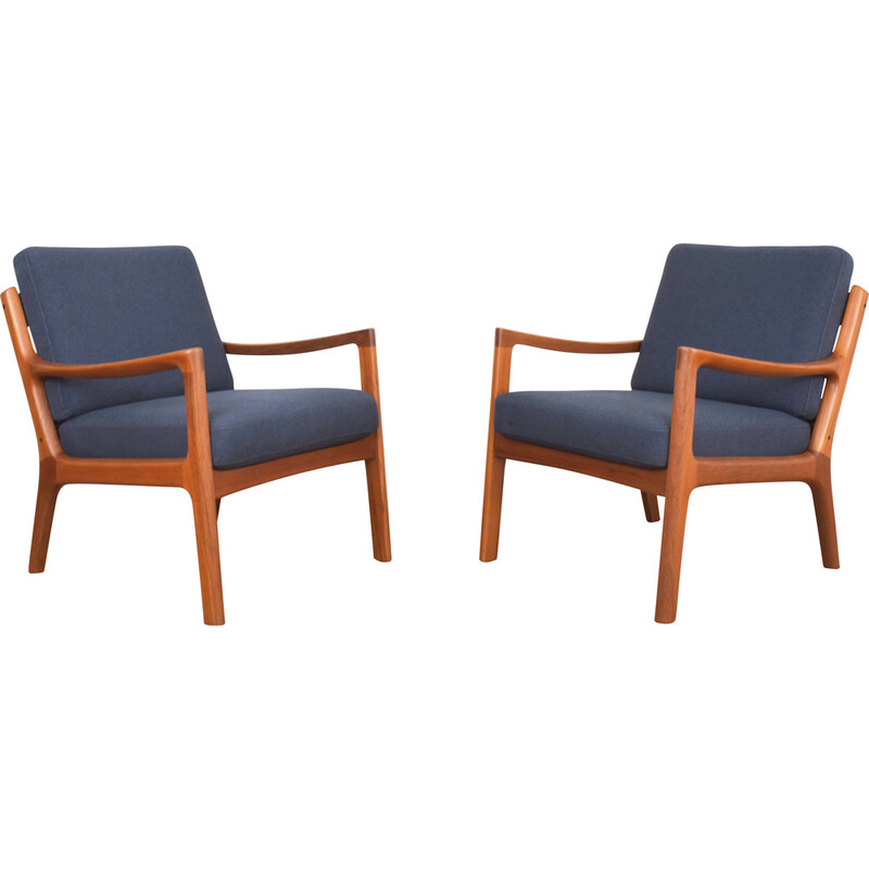 Pair of vintage teak armchairs by Ole Wanscher for France and Son, 1960