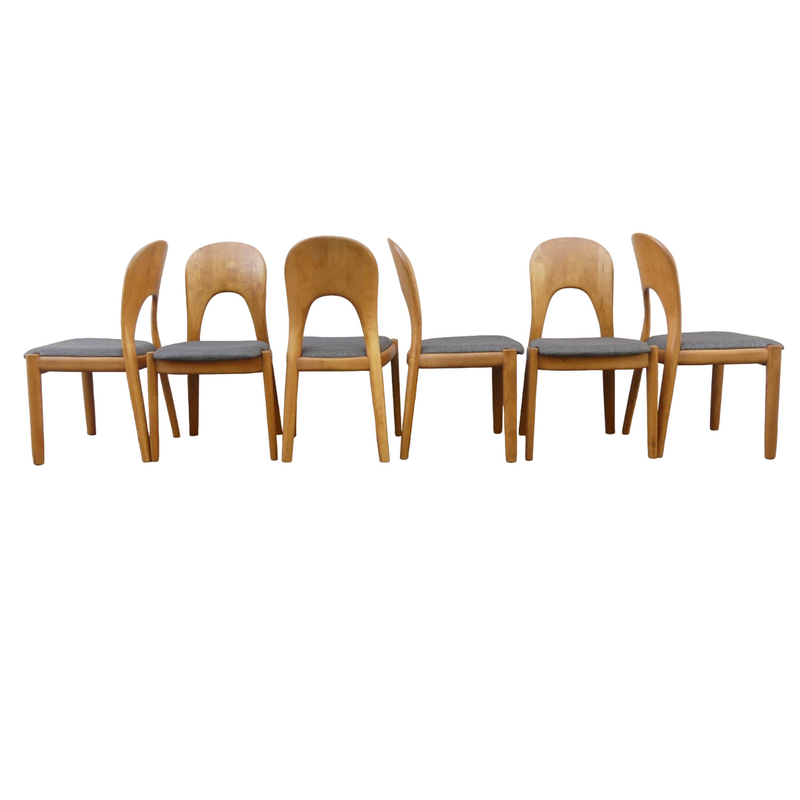 Conjunto de 6 cadeiras vintage de Niels Koefoed para a Koefoed's Hornslet, Dinamarca 1970