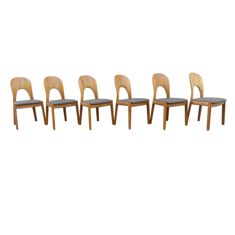 Conjunto de 6 cadeiras vintage de Niels Koefoed para a Koefoed's Hornslet, Dinamarca 1970