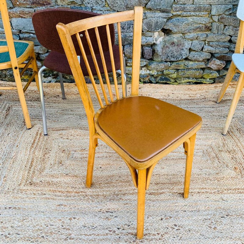 Set di 4 sedie vintage in legno non abbinate