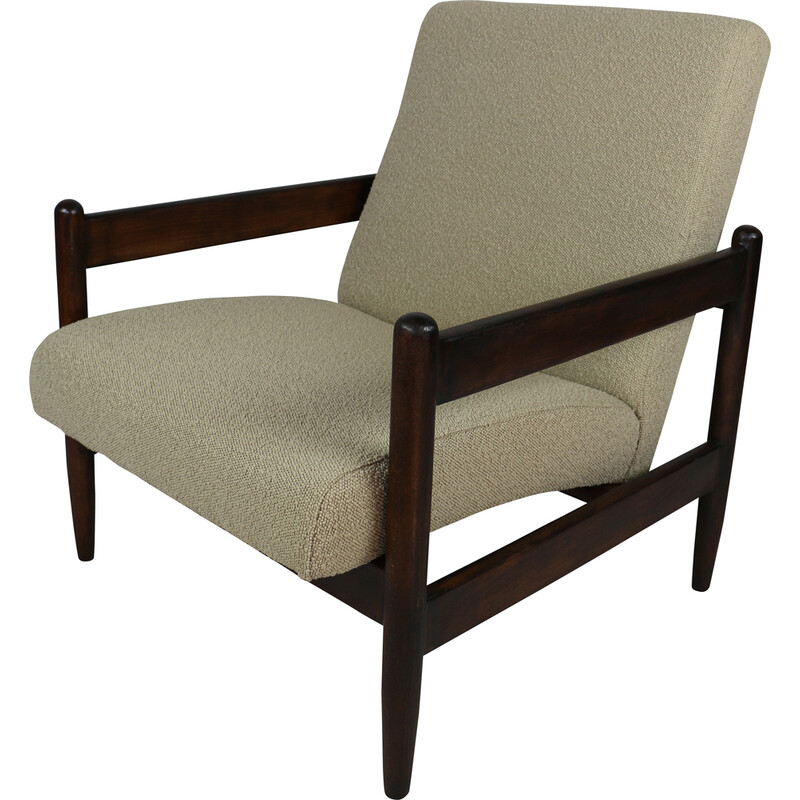 Vintage Gfm-142 armchair in beige bouclé by Edmund Homa, 1970