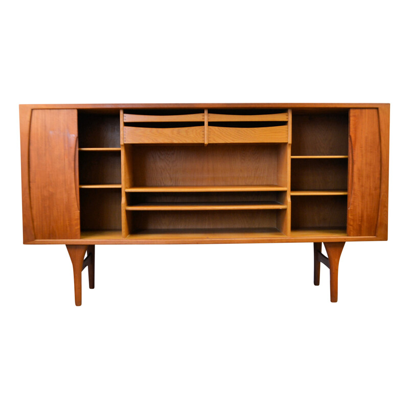 Henning Kjearnulf large teak Danish highboard - 1960s