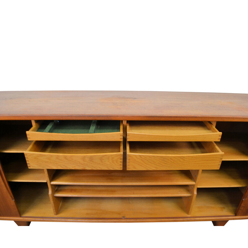 Henning Kjearnulf large teak Danish highboard - 1960s