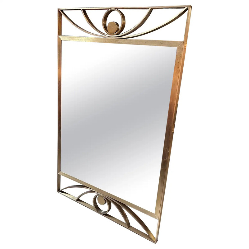 Vintage brass mirror by Luciano Frigerio, Italy 1960