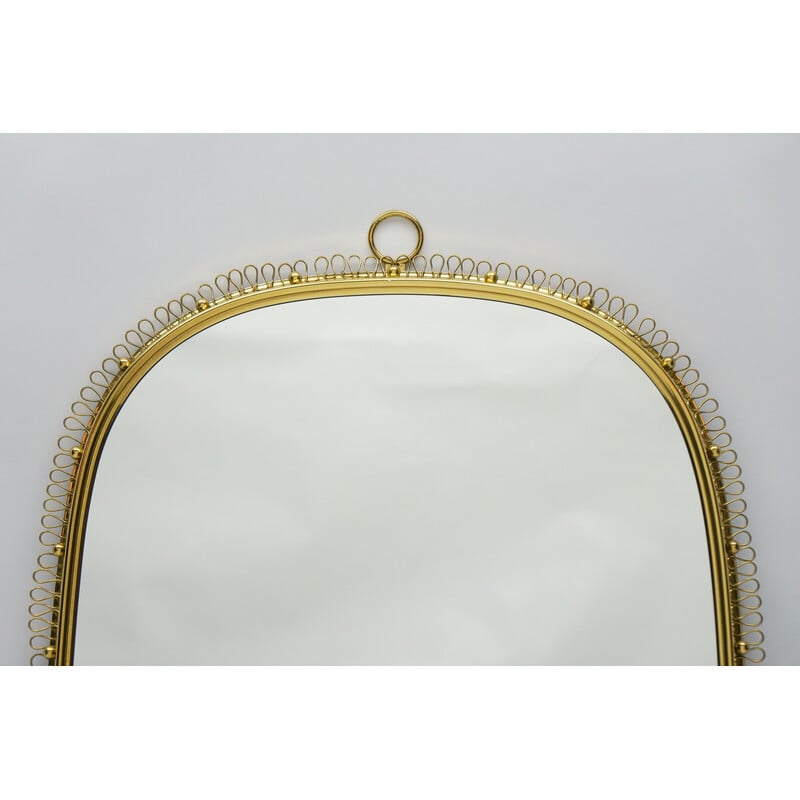 Vintage brass and glass wall mirror by Josef Frank for Svenskt, 1950