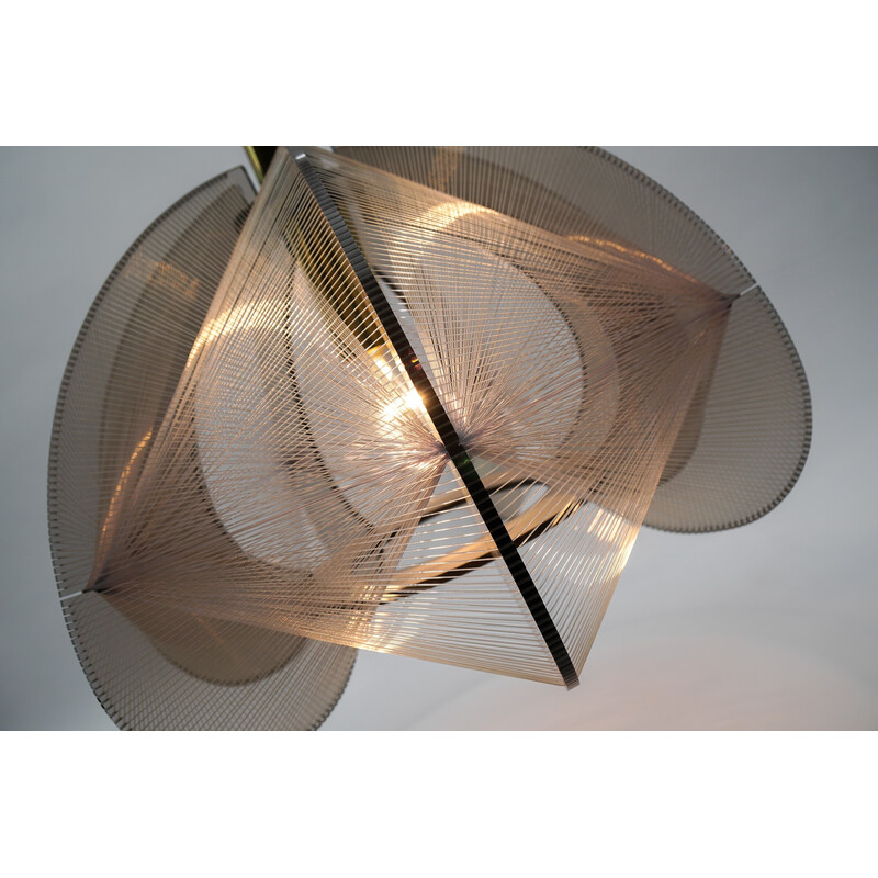 Vintage nylon wire pendant lamp by Paul Secon for Sompex, Germany 1960