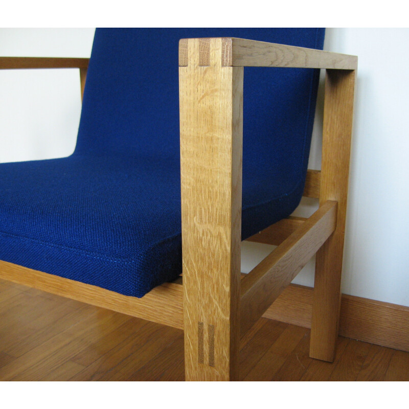 Pair of mid century modern Danish oak armchairs - 1970s