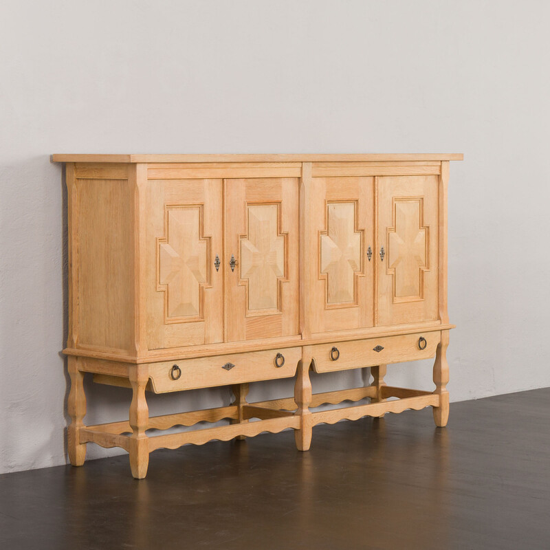 Vintage oak highboard by Henning Kjaernulf for Eg Møbler, Denmark 1970