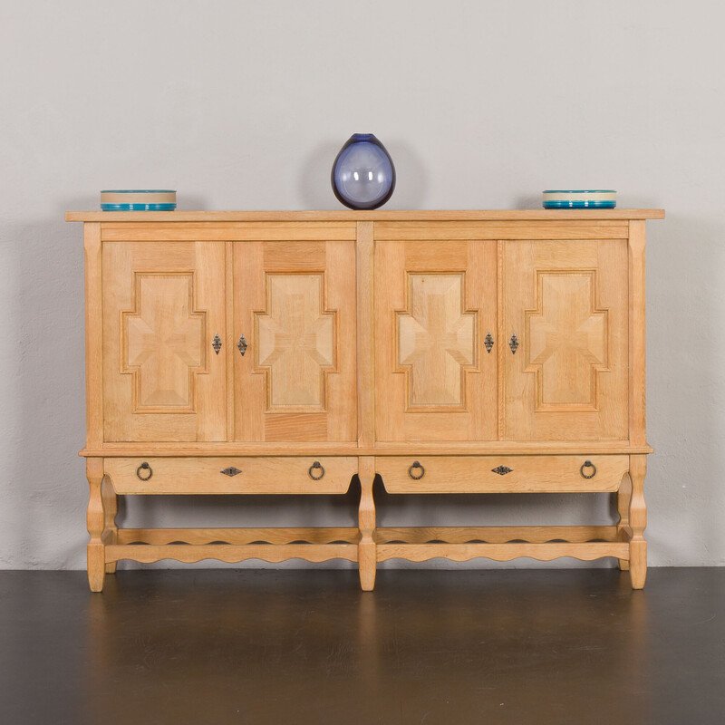 Vintage oak highboard by Henning Kjaernulf for Eg Møbler, Denmark 1970