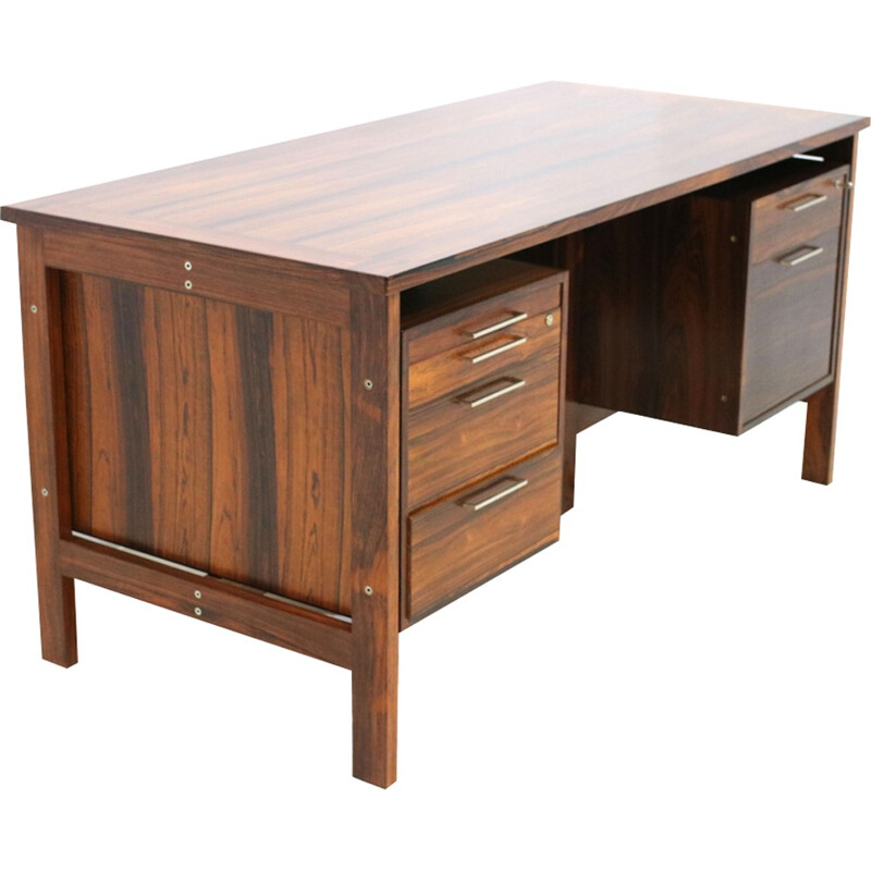 Danish mid-century rosewood desk, 5 drawers -  1980s