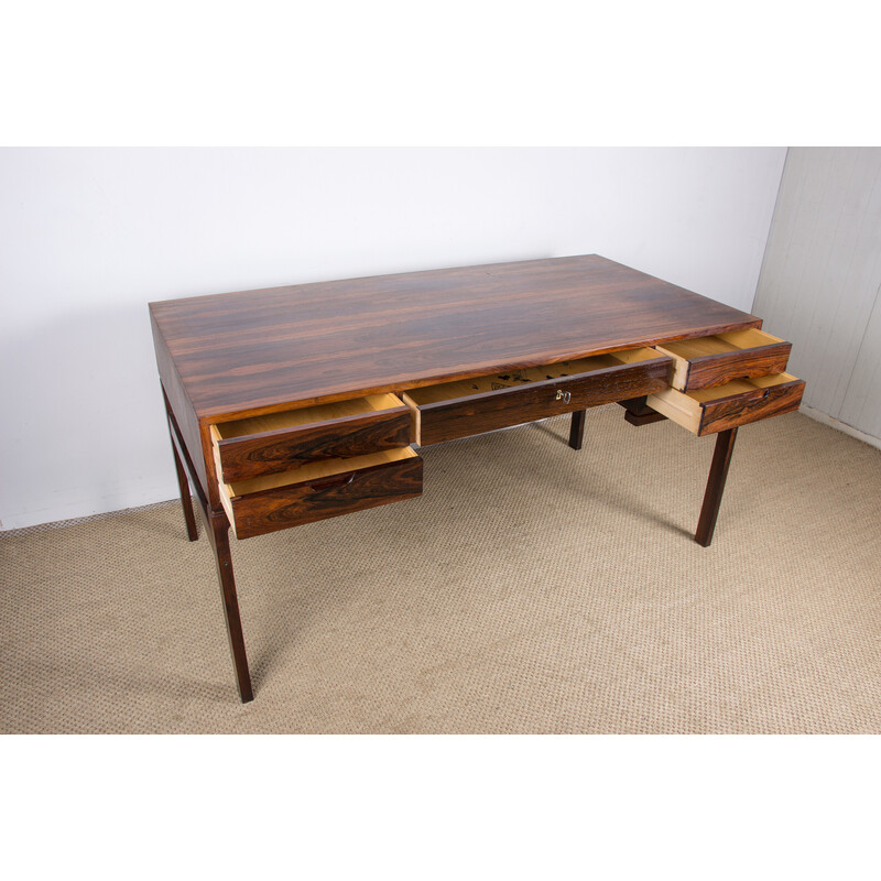 Vintage rosewood desk by Arne Wahl Iversen for Vinde Mobelfabrik, Denmark 1960