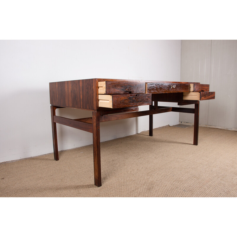 Vintage rosewood desk by Arne Wahl Iversen for Vinde Mobelfabrik, Denmark 1960