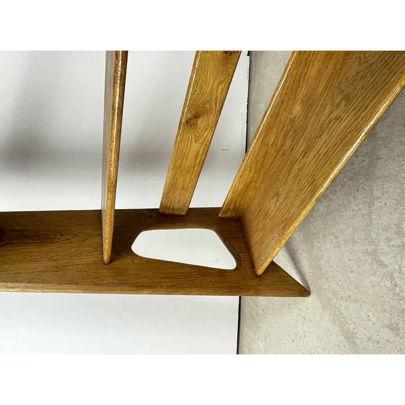 Vintage oak shelf by Pierre Cruège