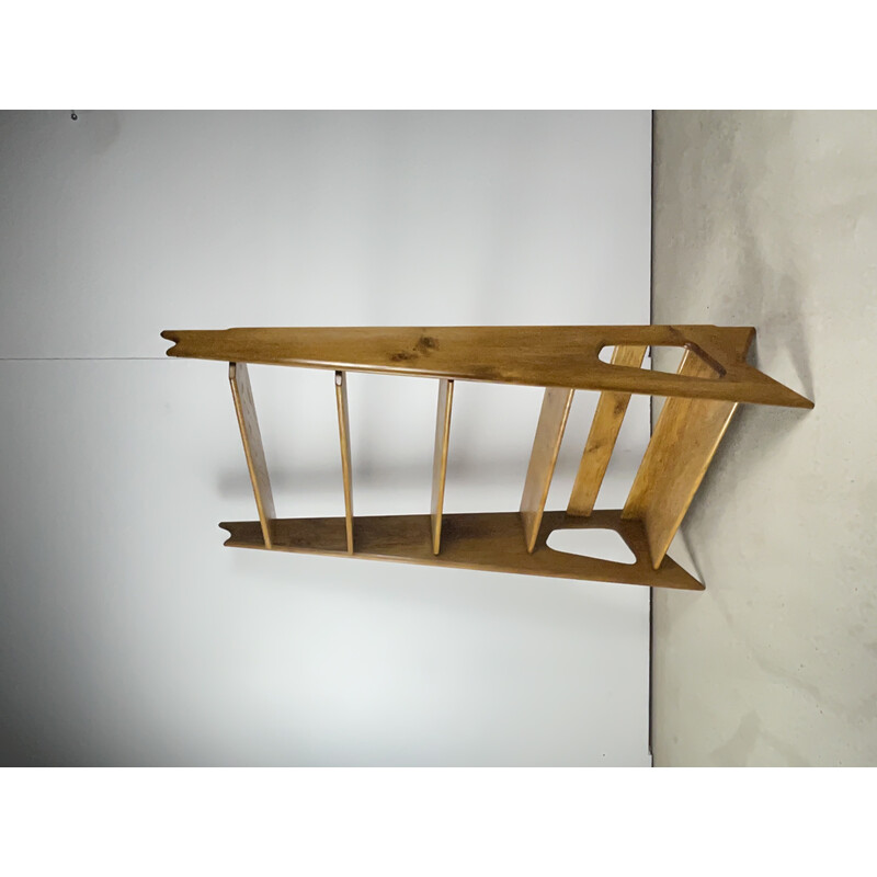 Vintage oak shelf by Pierre Cruège