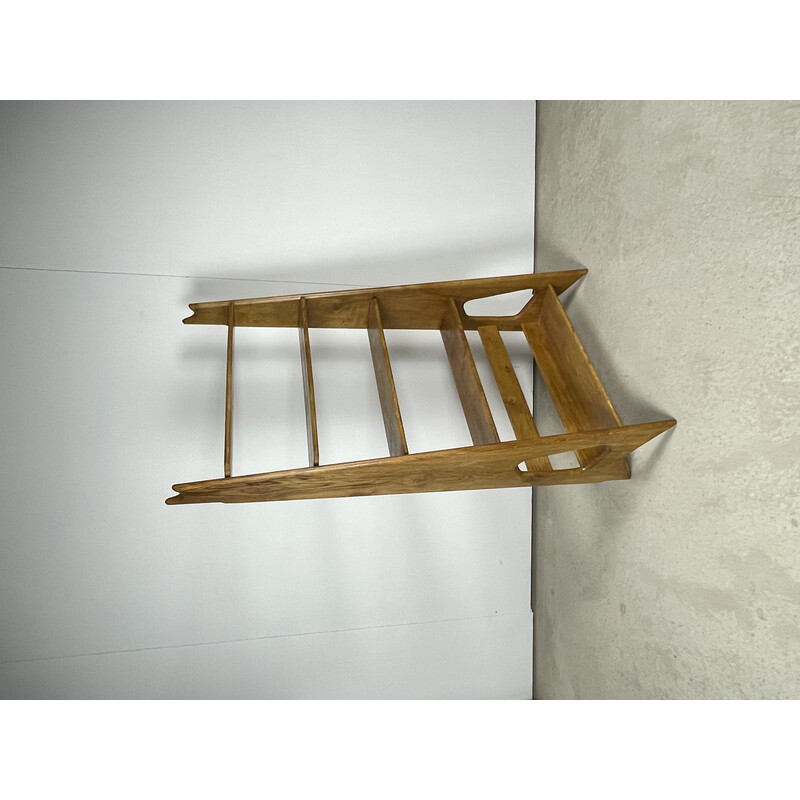 Vintage oak shelf by Pierre Cruège