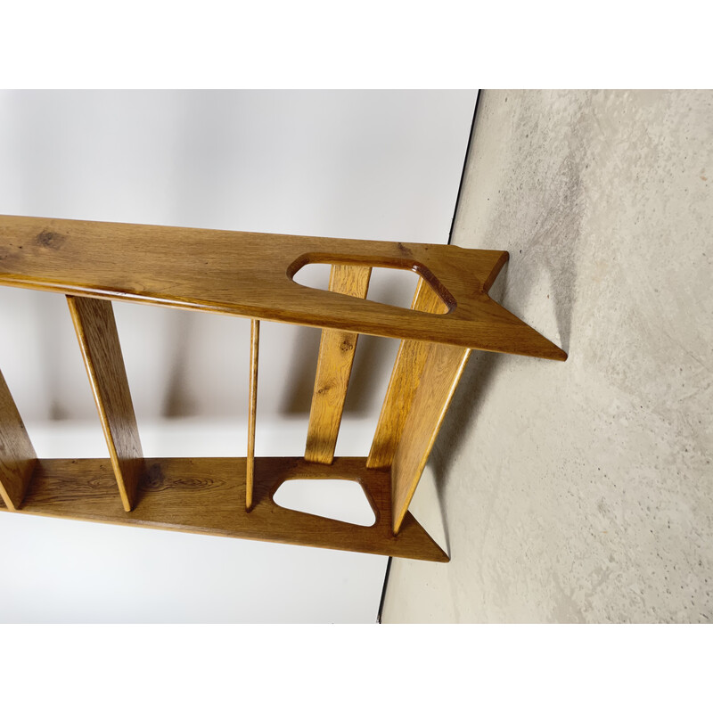 Vintage oak shelf by Pierre Cruège