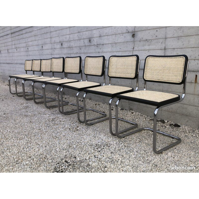 Vintage-Stühle B32 aus schwarzem Buchenholz von Marcel Breuer, Italien