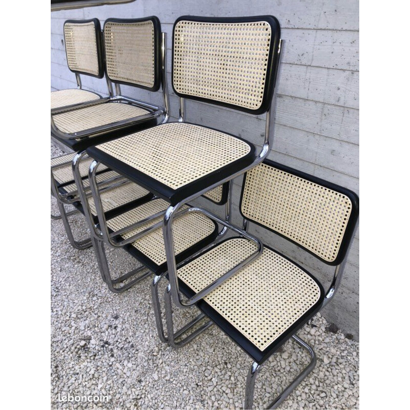 B32 vintage chairs in black beech by Marcel Breuer, Italy