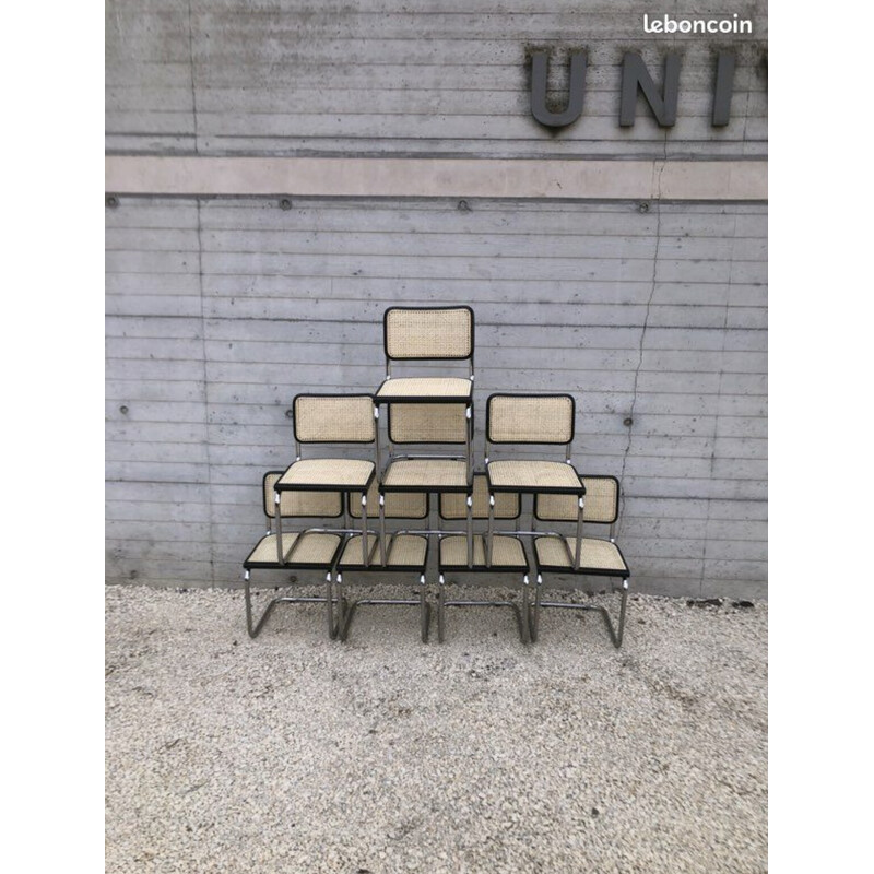 Vintage-Stühle B32 aus schwarzem Buchenholz von Marcel Breuer, Italien