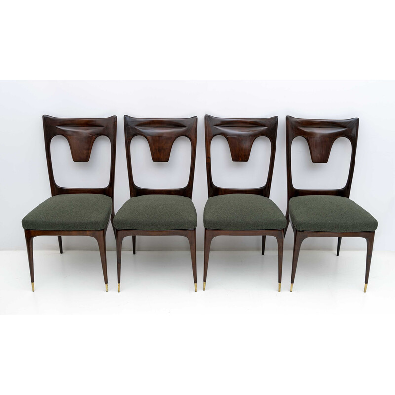 Conjunto de 4 cadeiras vintage de Ico e Luisa Parisi para Ariberto Colombo, 1950