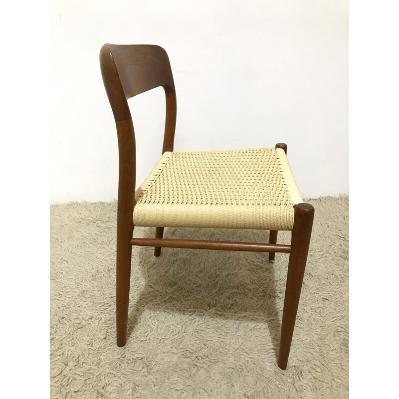 Model 75 Danish teak chair by Niels Moller for J.L. Møllers Møbelfabrik - 1950s