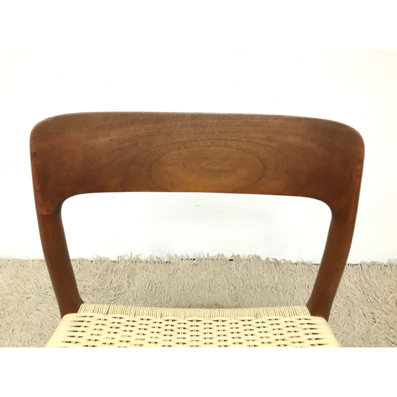 Model 75 Danish teak chair by Niels Moller for J.L. Møllers Møbelfabrik - 1950s