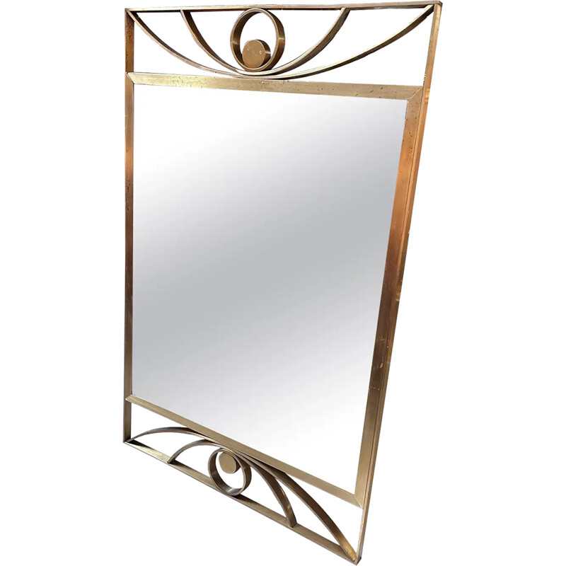 Vintage brass mirror by Luciano Frigerio, Italy 1960