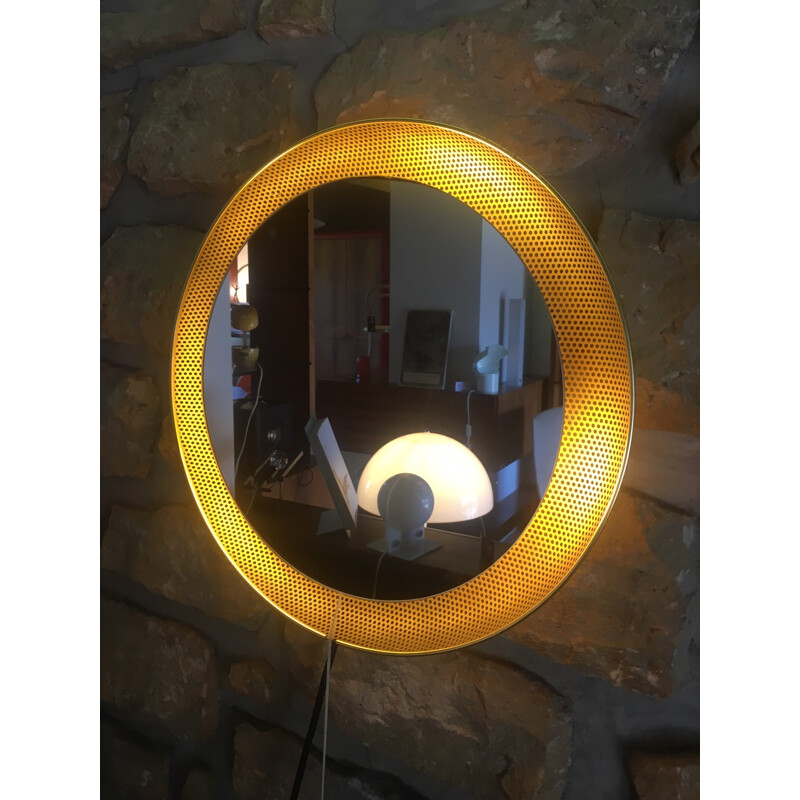 Vintage lighting mirror in brass