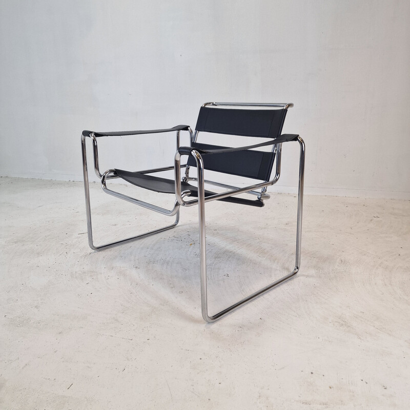 Vintage leather armchair by Marcel Breuer, Italy 1980