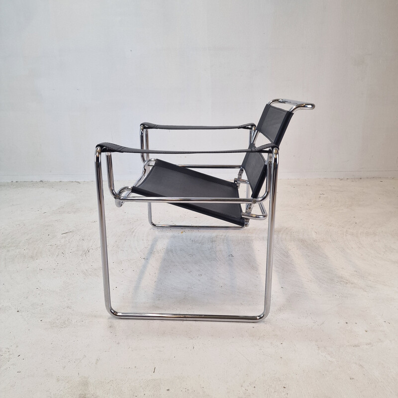 Vintage leather armchair by Marcel Breuer, Italy 1980