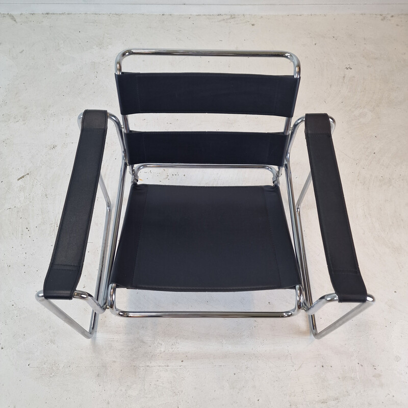 Vintage leather armchair by Marcel Breuer, Italy 1980