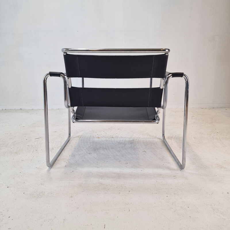 Vintage leather armchair by Marcel Breuer, Italy 1980