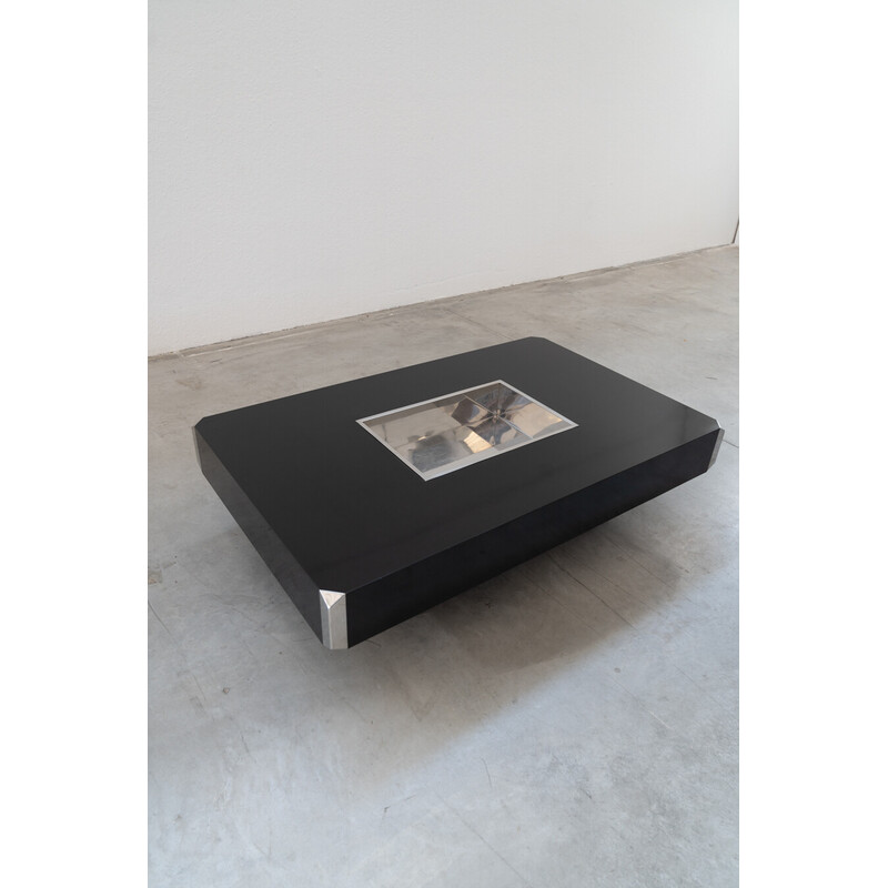 Vintage black table for Mario Sabot, Italy 1980