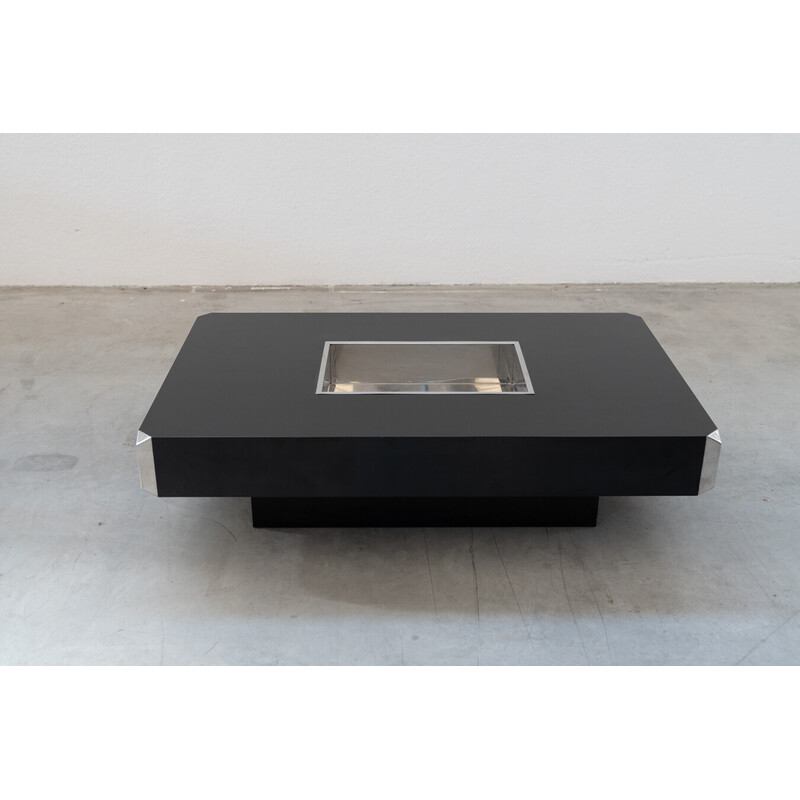 Table noire vintage pour Mario Sabot, Italie 1980