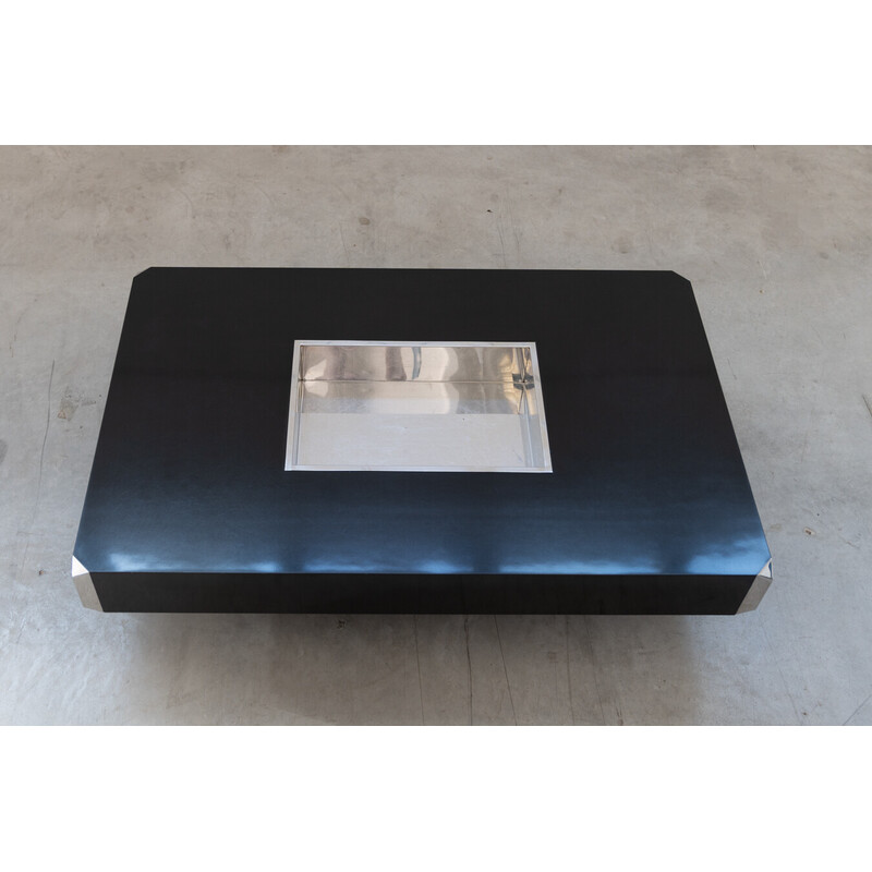 Table noire vintage pour Mario Sabot, Italie 1980