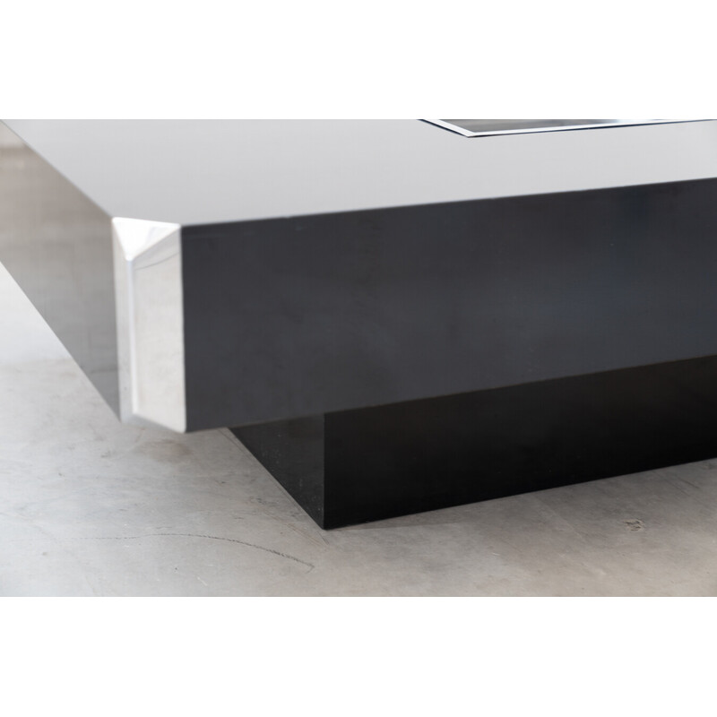 Vintage black table for Mario Sabot, Italy 1980