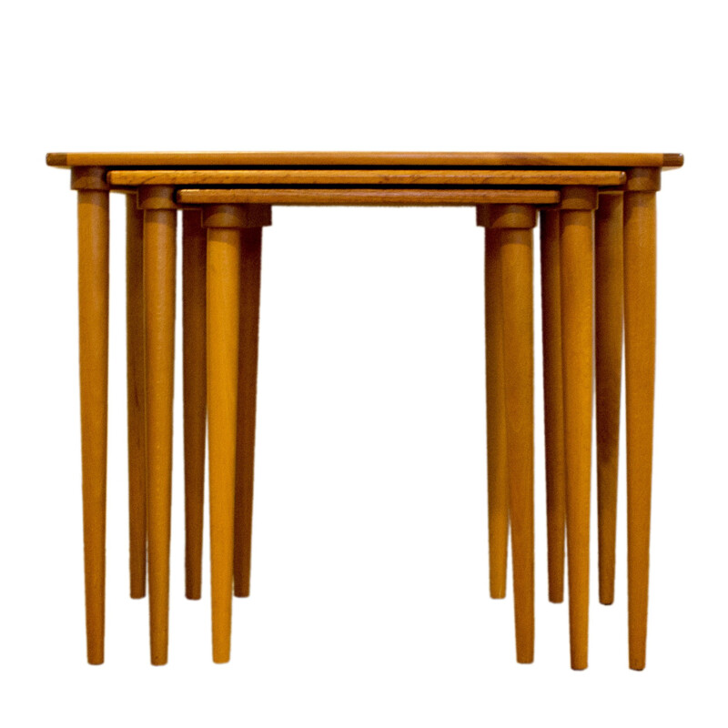 Set of 3 nesting tables in teak - 1960s