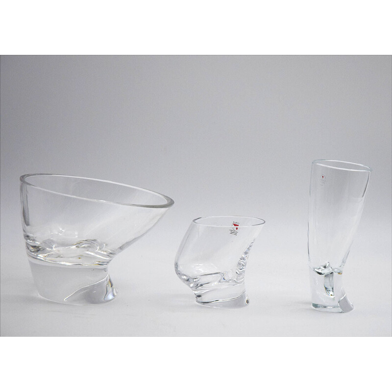 Service à boire vintage en verre et en cristal par Angelo Mangiarotti pour Cristallerie Il Colle, 1970