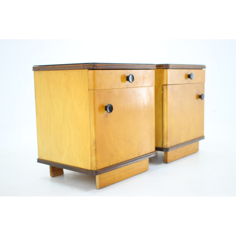 Pair of vintage night stands, Czechoslovakia 1950