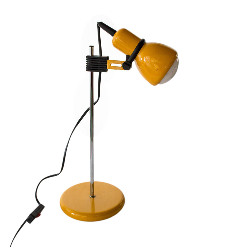 Atomic Age yellow table lamp made in Germany - 1970s