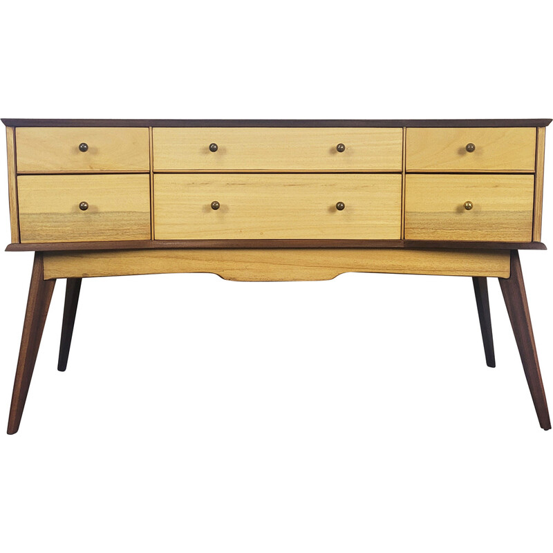 Vintage teak and wood chest of drawers by Alfred Cox for Ac Furniture, 1950