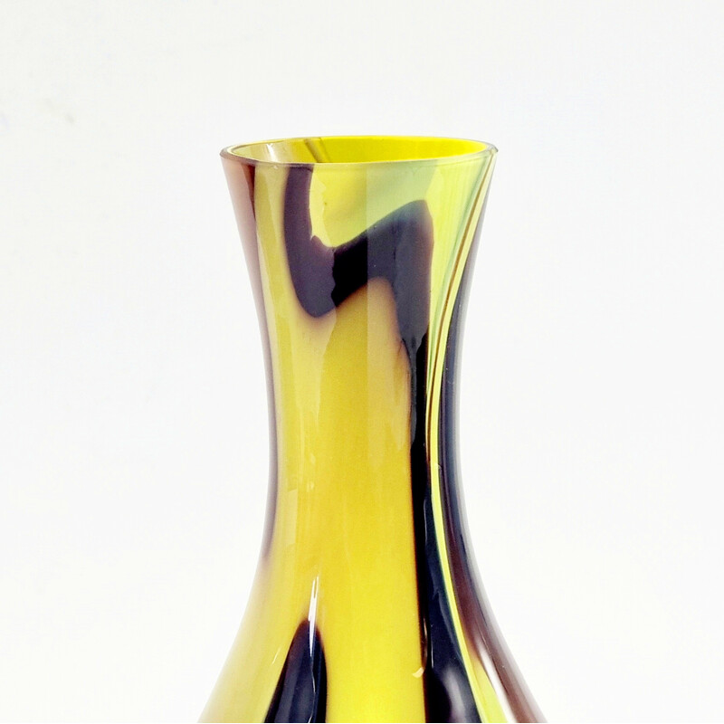 Vintage marbled Murano glass vase by Carlo Moretti, Italy 1970