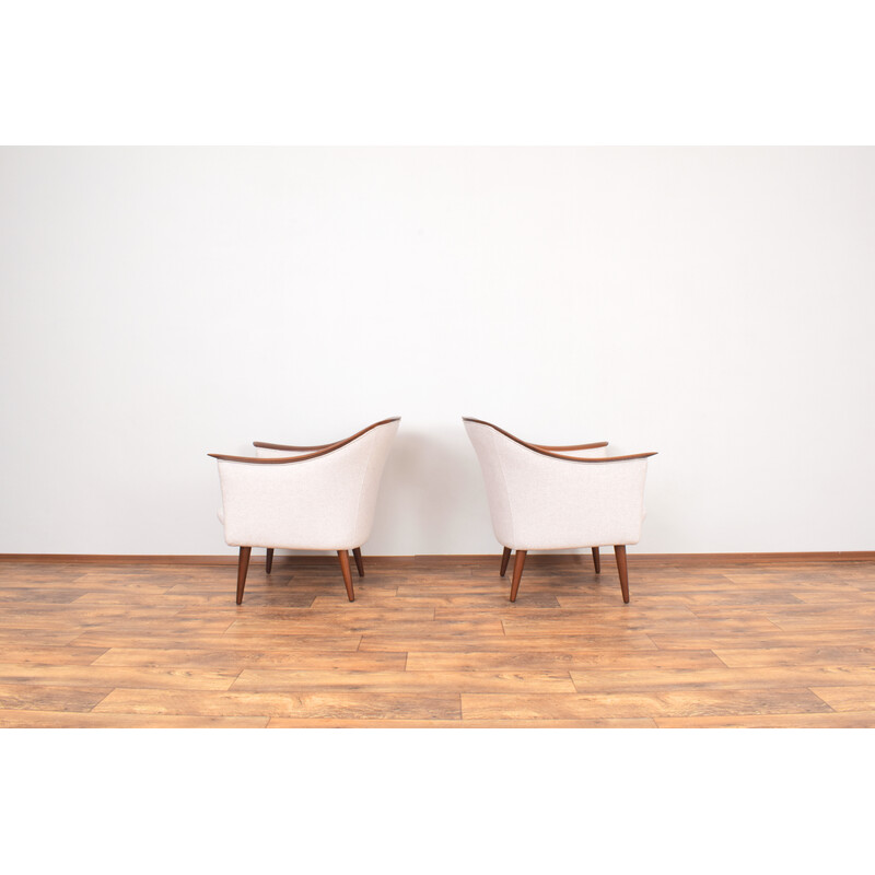 Pair of vintage teak armchairs by Fredrik A. Kayser for Vatne Lenestolfabrikk, Norway 1960