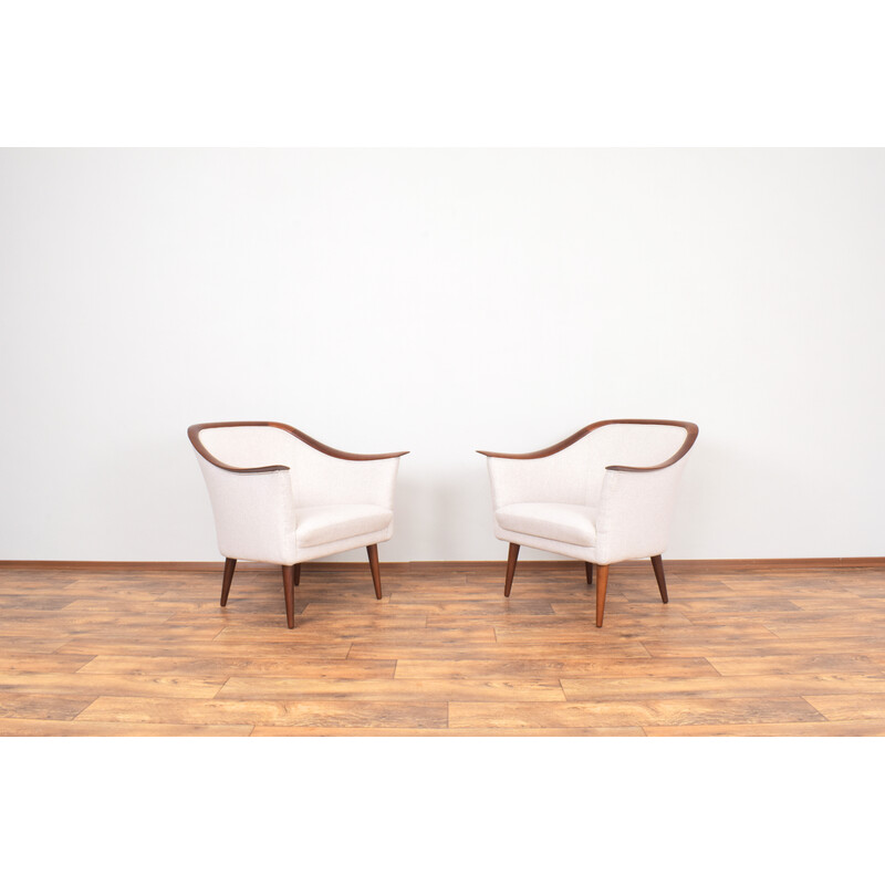 Pair of vintage teak armchairs by Fredrik A. Kayser for Vatne Lenestolfabrikk, Norway 1960