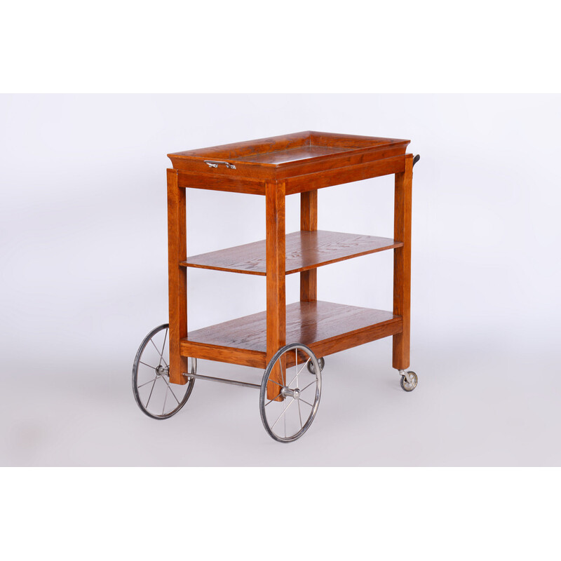 Vintage Art Deco walnut trolley, France 1920-1929