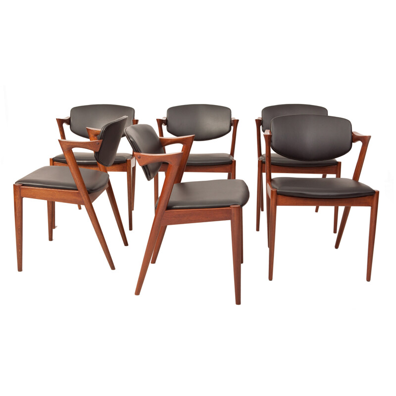 Set of 6 chairs by Kai Kristiansen in teak - 1950s