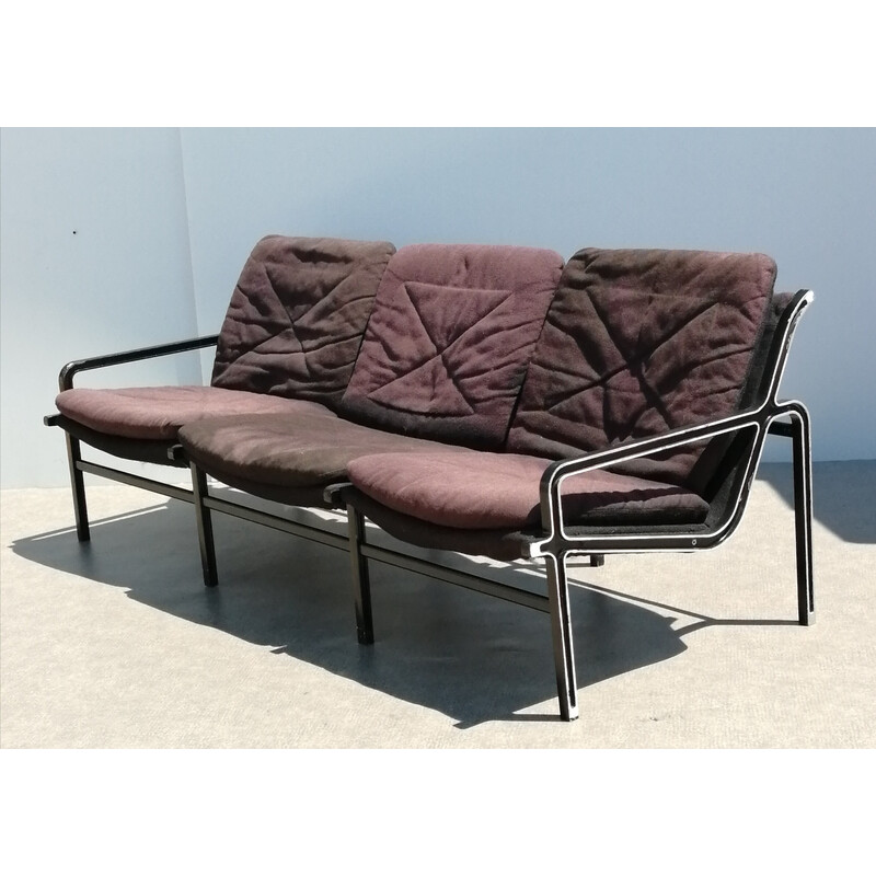 Vintage aluminum and fabric sofa by Andre Vanden Beuck for Strassle, Switzerland 1960
