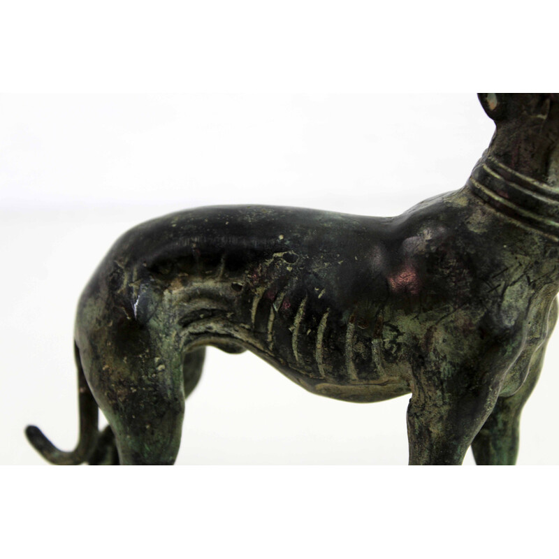 Vintage Art Deco greyhound in bronze, 1950