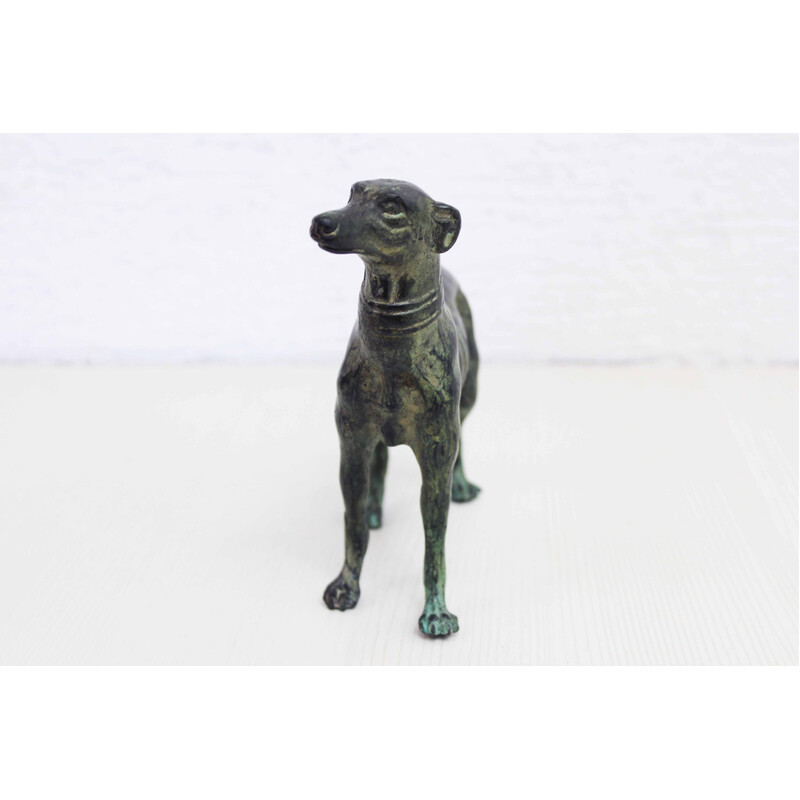 Vintage Art Deco greyhound in bronze, 1950