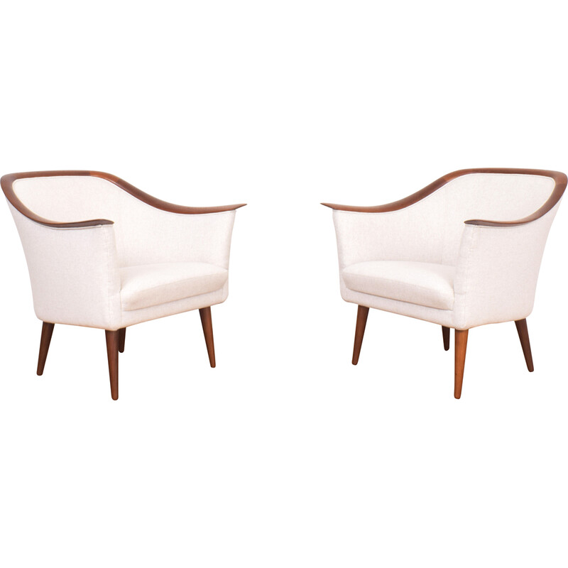 Pair of vintage teak armchairs by Fredrik A. Kayser for Vatne Lenestolfabrikk, Norway 1960